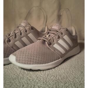 Adidas Women's Cloudfoam QT Racer Running Mesh Shoe Lilac Gray/White - Size 6.5